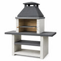 Barbecue de jardin 120 x 70 x 210 cm en béton gris avec grille réglable