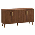 Buffet 160 x 40 x 85 cm en bois marron à 4 portes de rangement style moderne