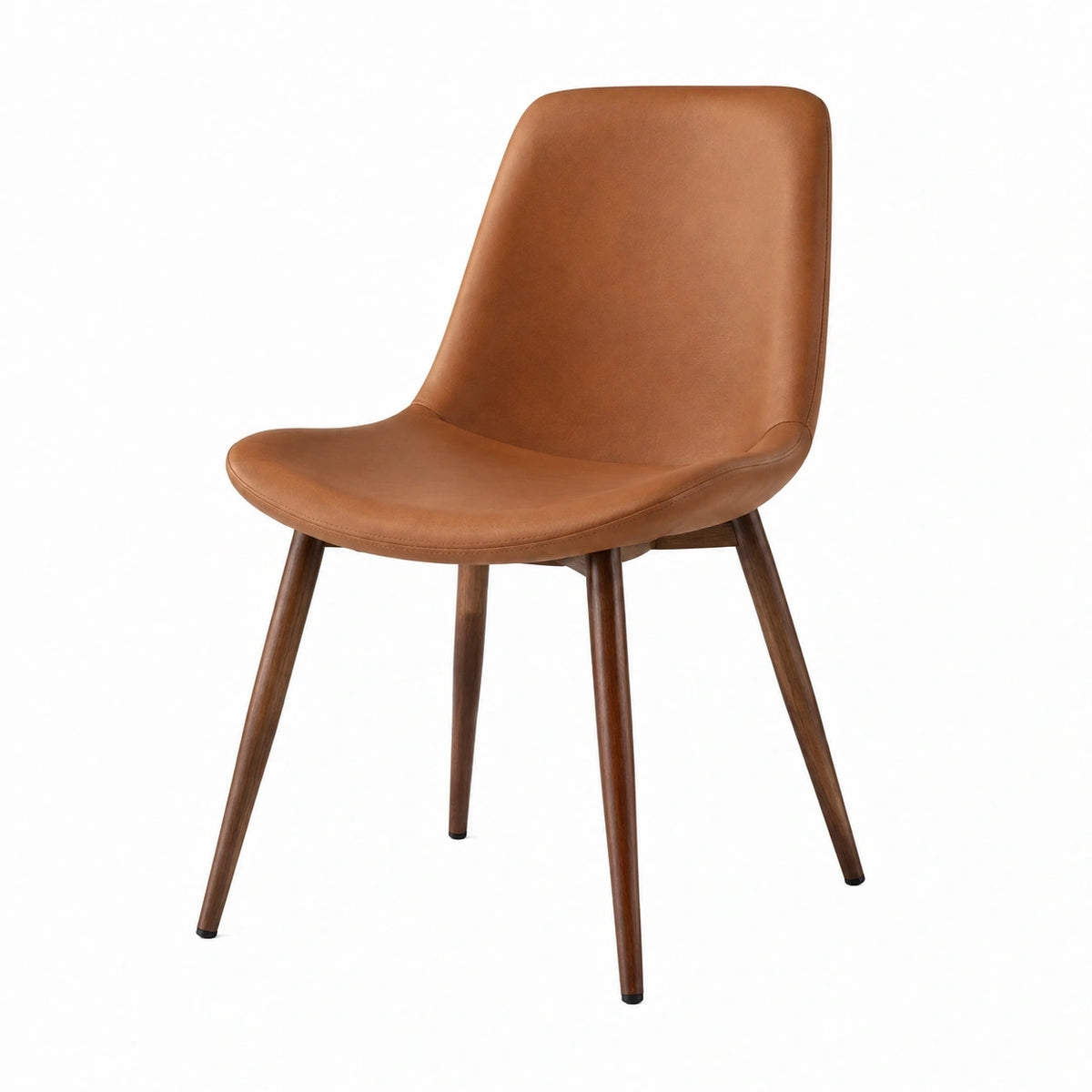 Chaise de salle à manger 48 x 56 x 86 cm en similicuir marron style moderne
