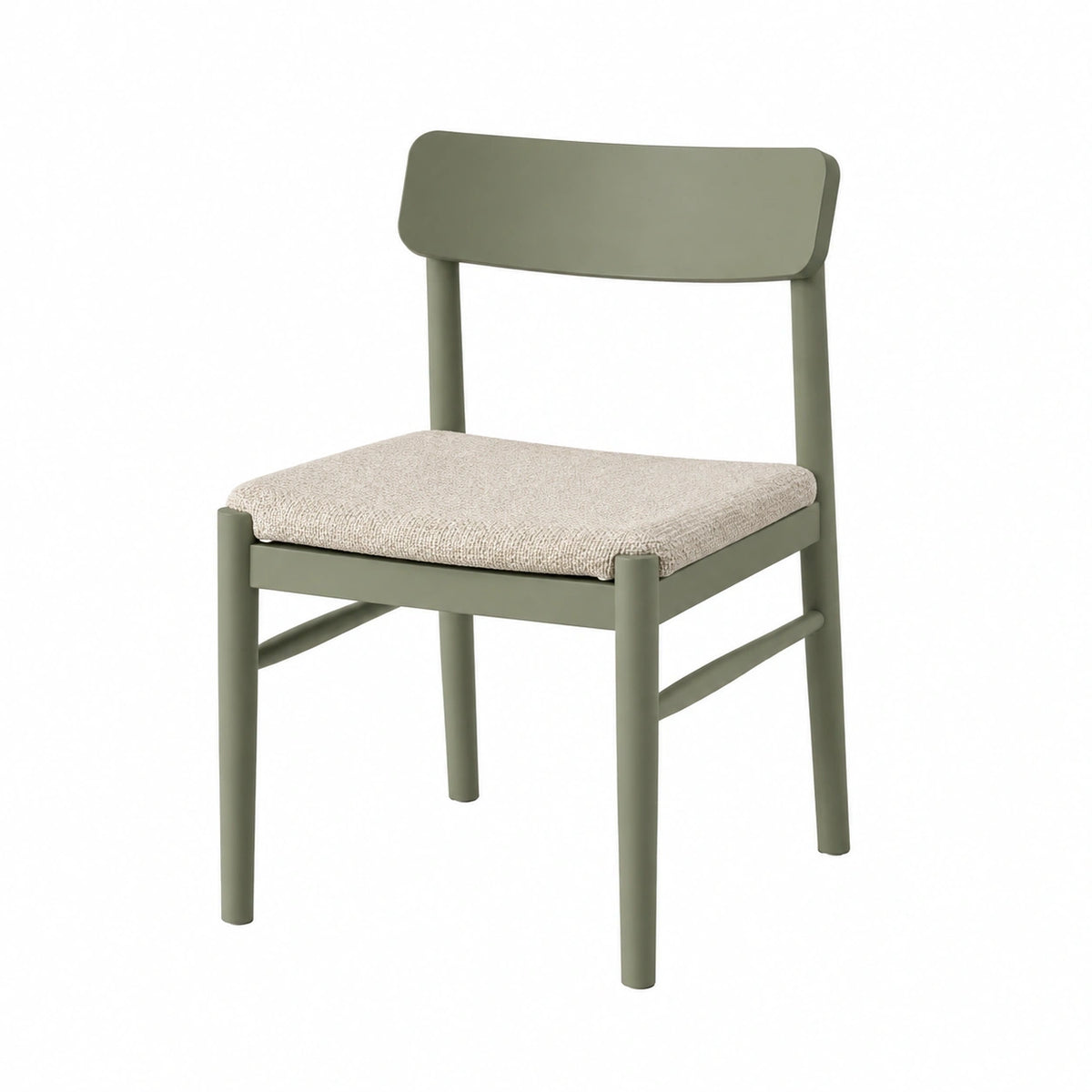 Chaise de salle à manger 45 x 50 x 80 cm bois vert assise en tissu style contemporain