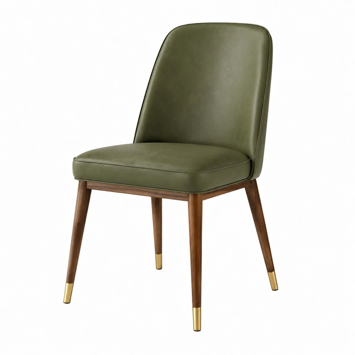 Chaise de salle à manger 50 x 60 x 85 cm en similicuir vert olive style contemporain