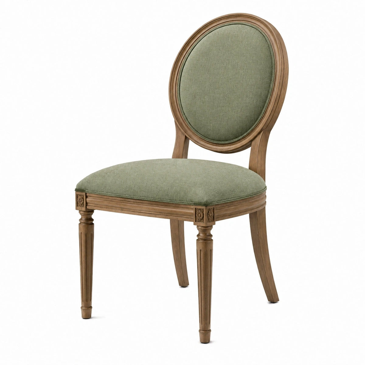 Chaise de salle à manger 50 x 58 x 98 cm en bois vert rembourrée classique