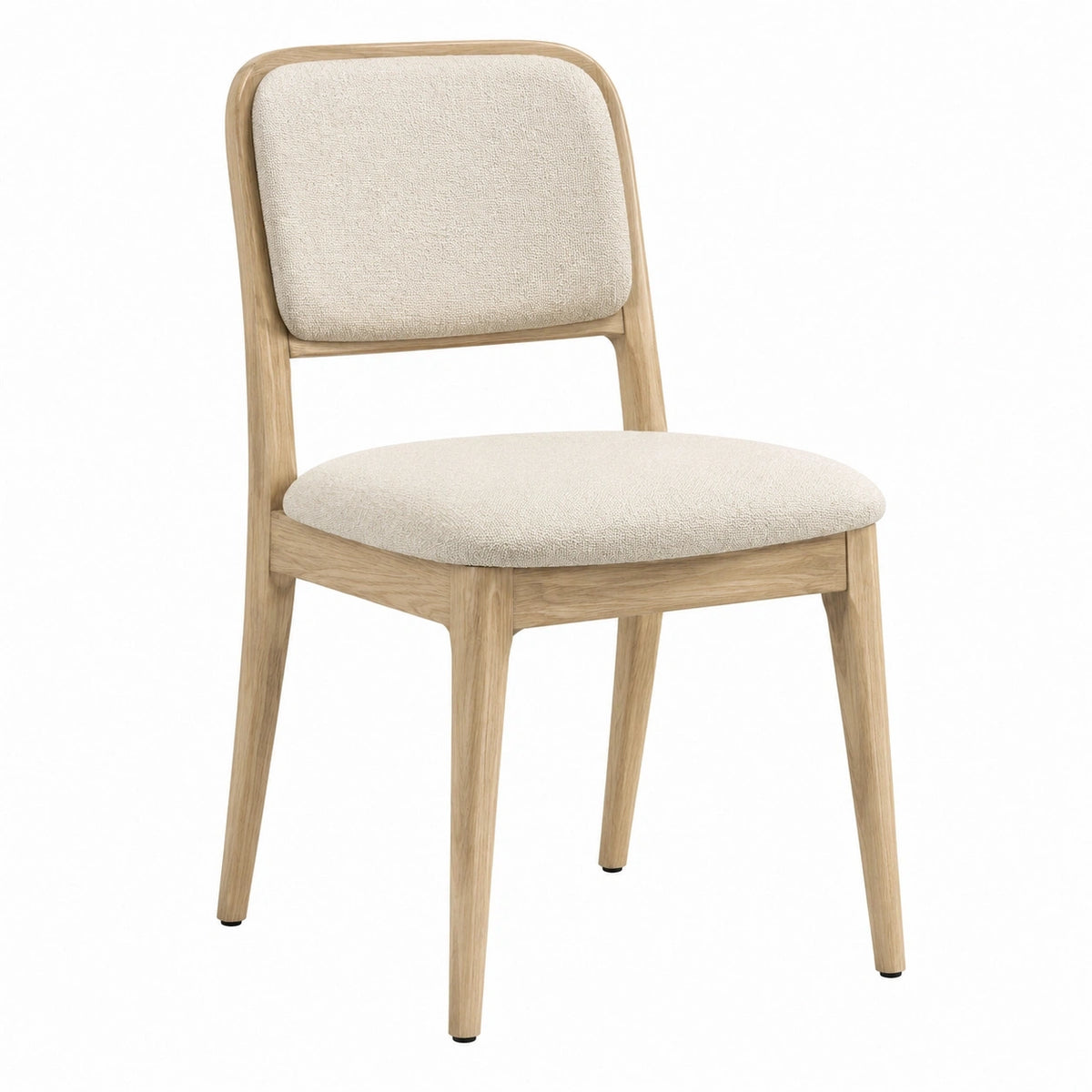 Chaise de salle à manger 52 x 58 x 82 cm en bois beige avec assise rembourrée style contemporain